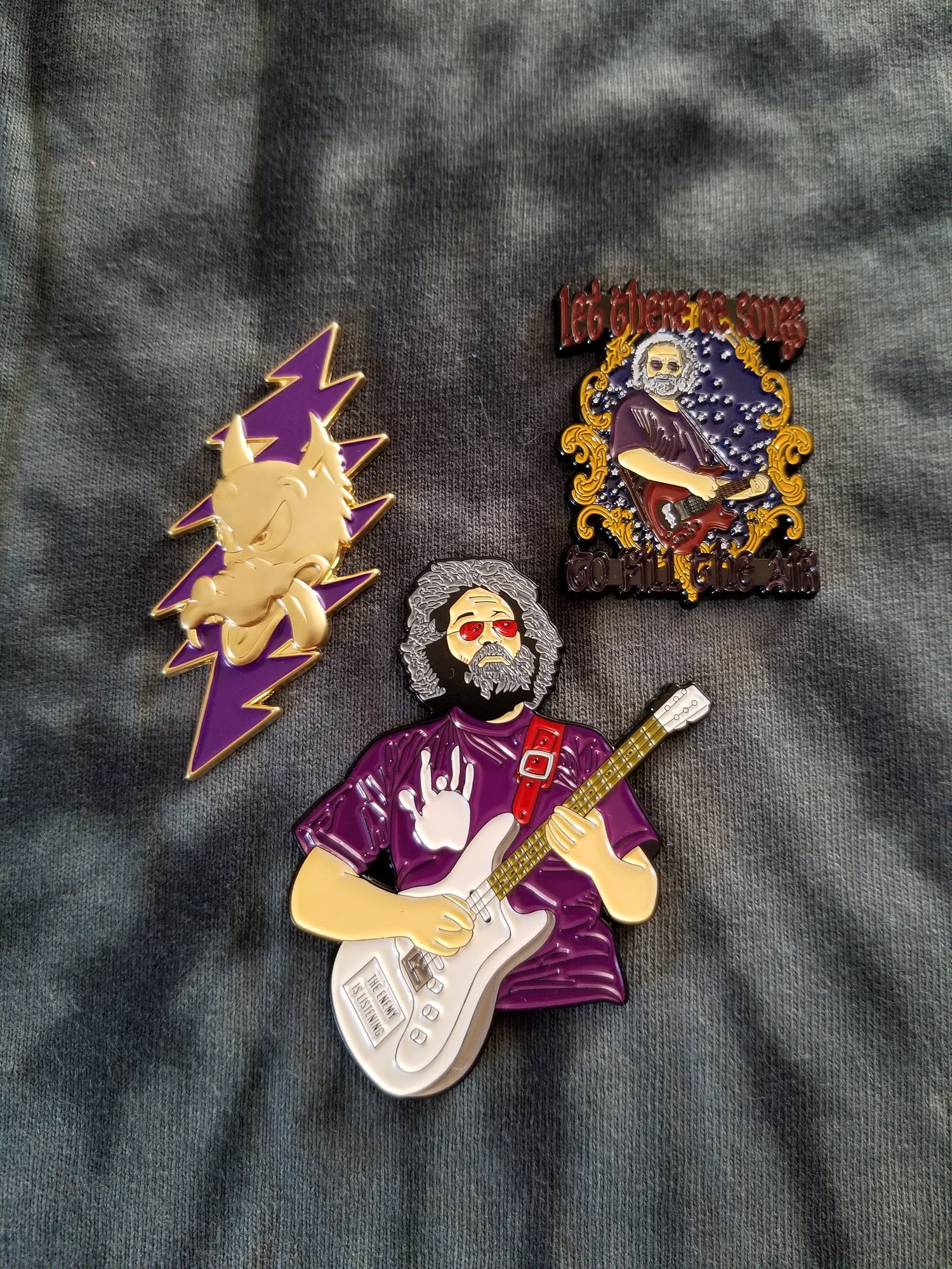 Image of Choose a Jerry Garcia Pin. Comes with 10 GD stickers.