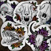 Image 1 of Animal Skull Sticker Set: Thirteenpins Original 