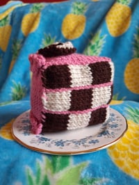 Image 11 of Knitted Cake Slices - Rainbow, Neon, Funfetti, Checkerboard, and Vampire Drips Now Available!