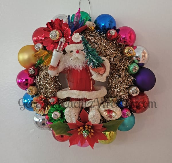 Image of Mini Vintage Shiny & Brite Ornament Wreath - 2027