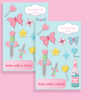Babe with a blade | Sticker sheet