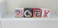 Image 10 of Mickey Mouse Inspired Wood Name Blocks, Mickey nursery,Mickey new baby gift,mickey centrepiece 