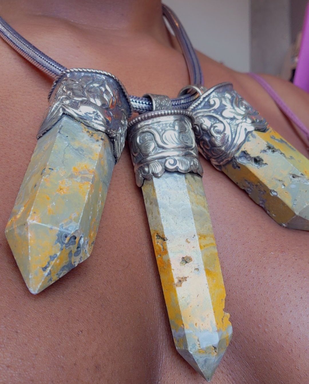 Image of EB Goddess Neckpieces: Bubble Bee Agate