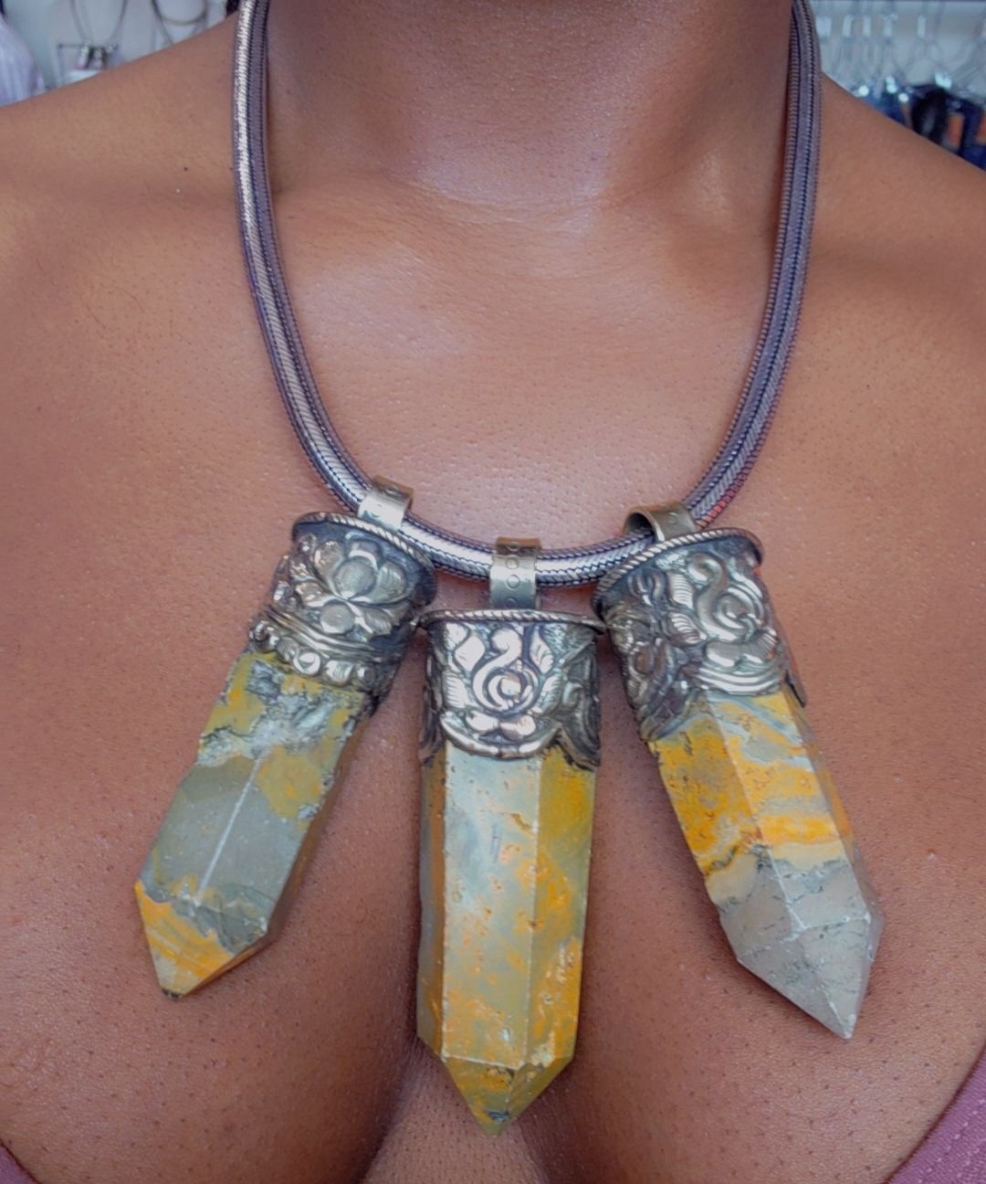 Image of EB Goddess Neckpieces: Bubble Bee Agate