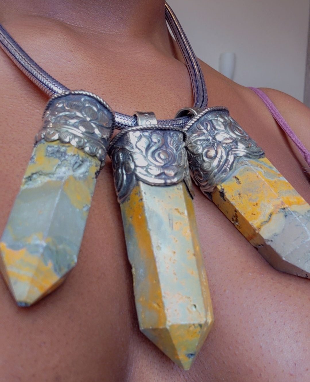 Image of EB Goddess Neckpieces: Bubble Bee Agate