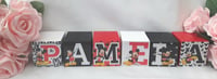 Image 13 of Mickey Mouse Inspired Wood Name Blocks, Mickey nursery,Mickey new baby gift,mickey centrepiece 