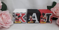 Image 15 of Mickey Mouse Inspired Wood Name Blocks, Mickey nursery,Mickey new baby gift,mickey centrepiece 