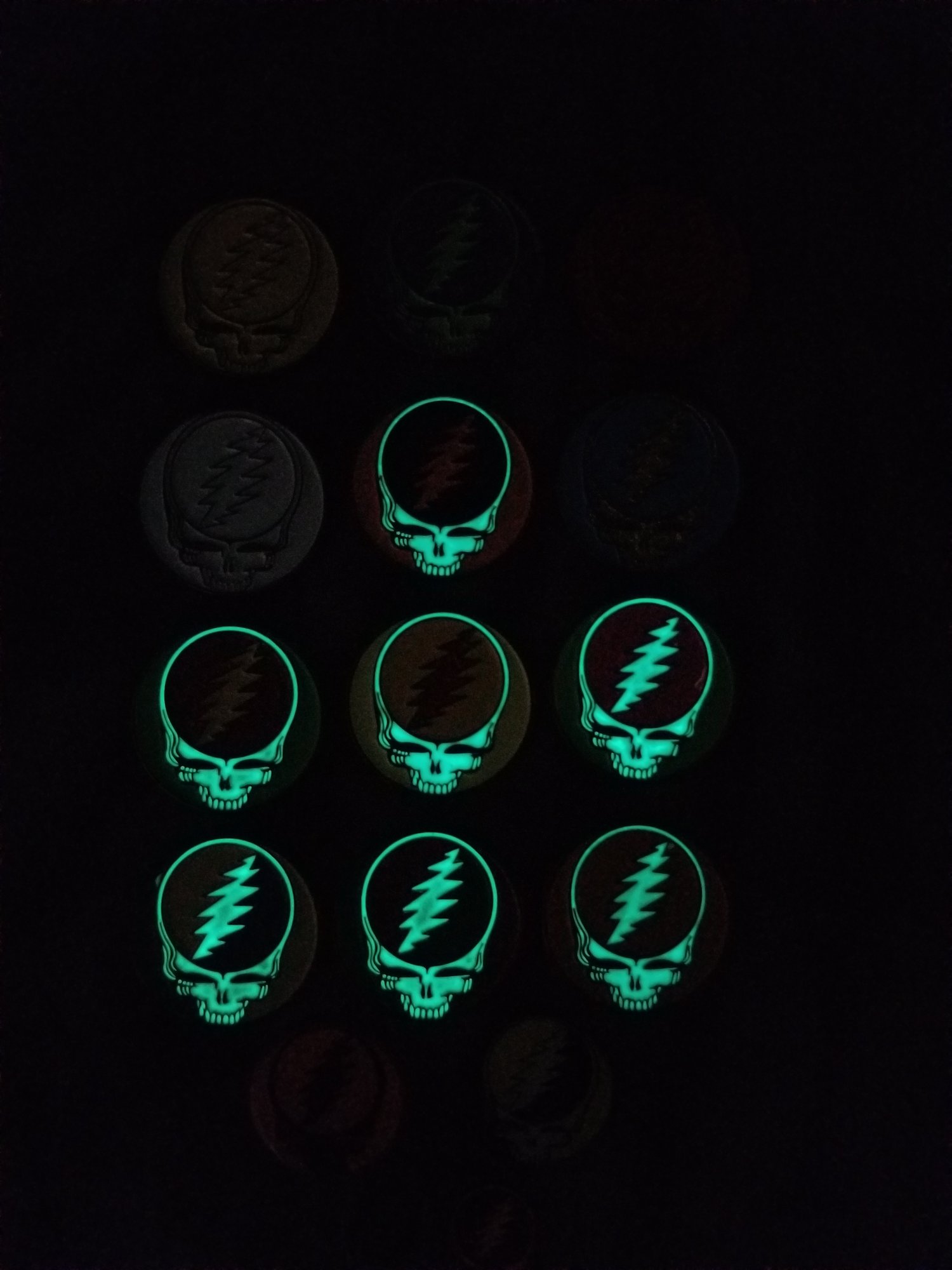 Image of Choose a Steal Your Face Pin. Comes with 10 GD stickers