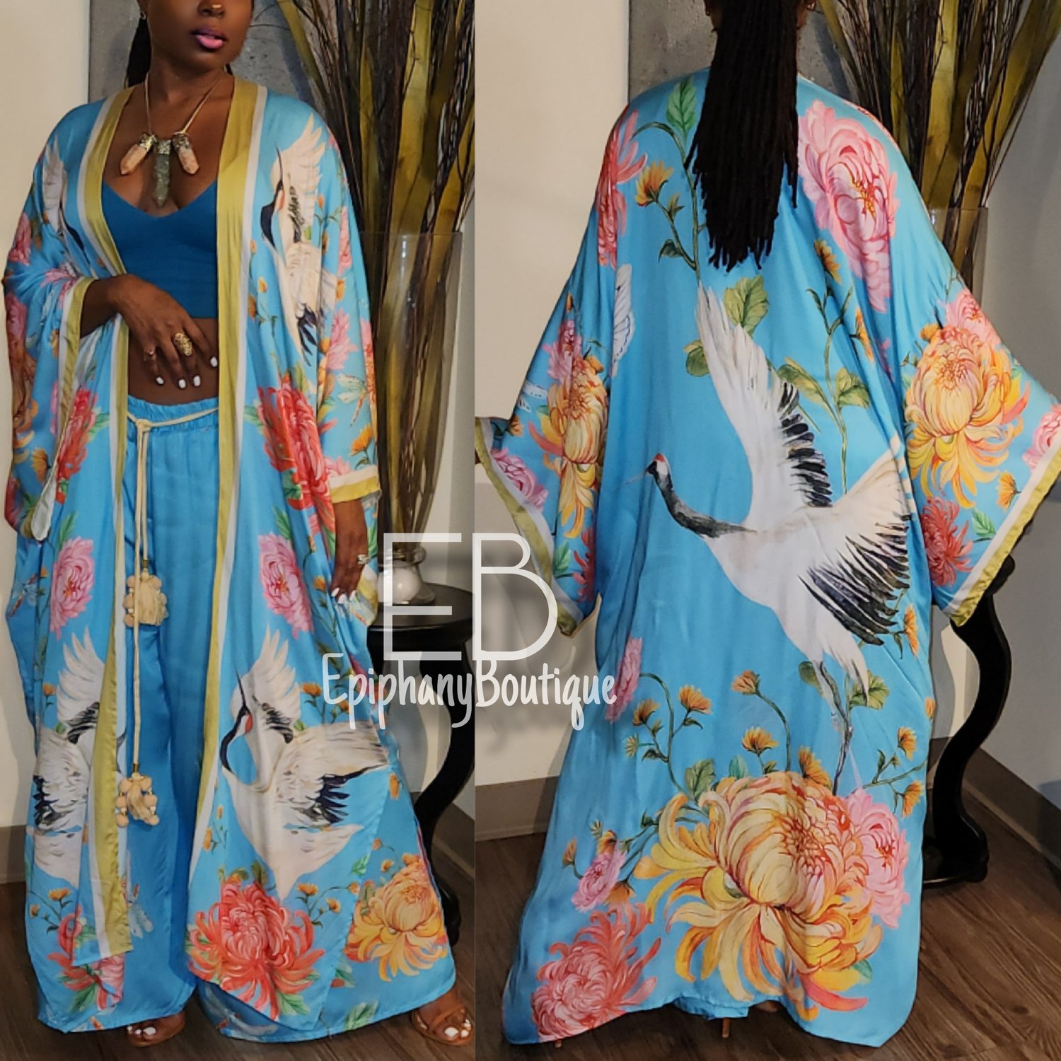 Image of The Aratta Legend of the Crane Kimono Set ✨️ON SALE✨️