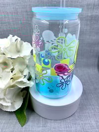 Image 4 of Kitty x SpongeBob ombre 16oz glass can tumbler 