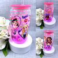 Image 1 of Fashion girls 16oz glass can tumbler 