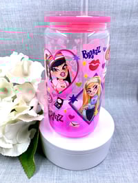 Image 3 of Fashion girls 16oz glass can tumbler 