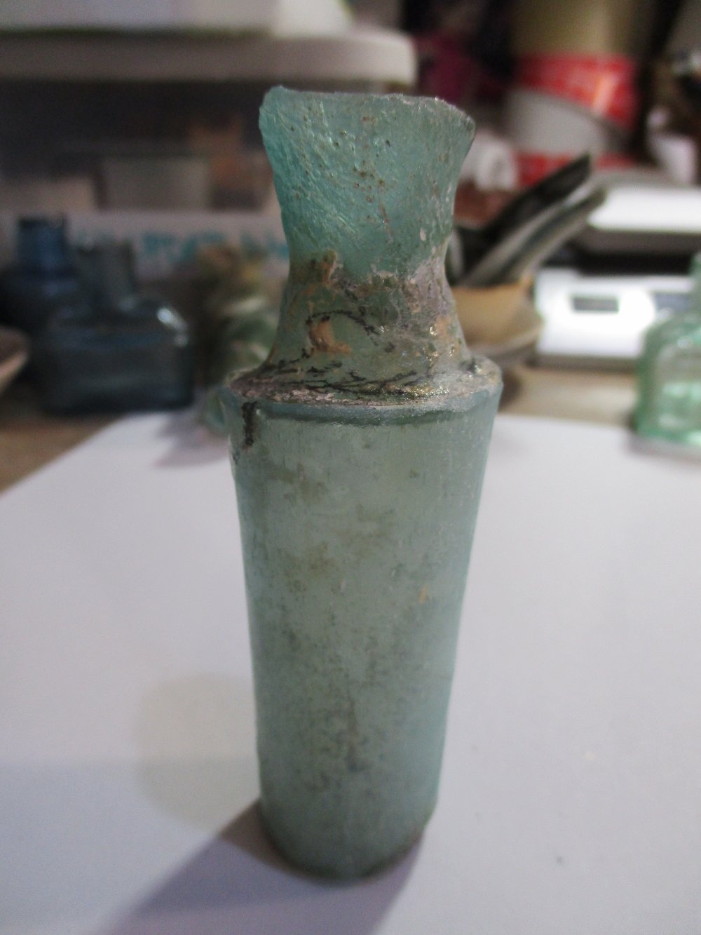 Shipwreck Sale: Roman 4+ Inch Glass Bottle, Interesting 2-Level Design