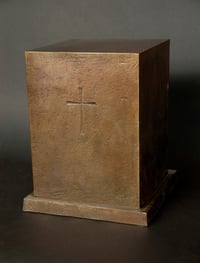 Large bronze urn with small cross