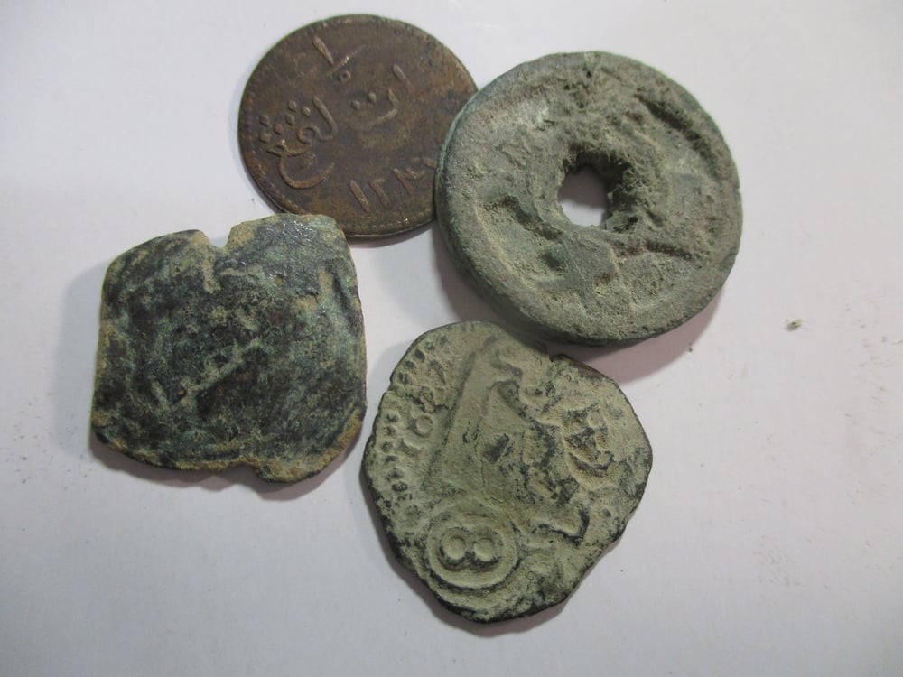 Shipwreck Sale: Artifact Group 4--Byzantine & Indian Coins, Asian Fused Stack of coins