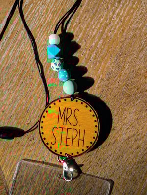 Image of Personalized Engraved Wooden Lanyard