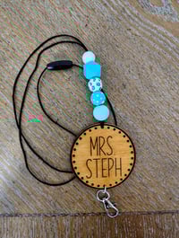 Image 1 of Personalized Engraved Wooden Lanyard