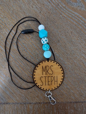 Image of Personalized Engraved Wooden Lanyard