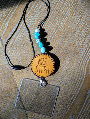 Image of Personalized Engraved Wooden Lanyard