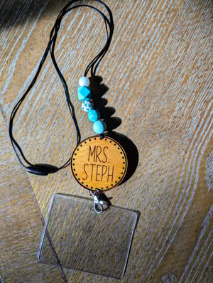Image of Personalized Engraved Wooden Lanyard