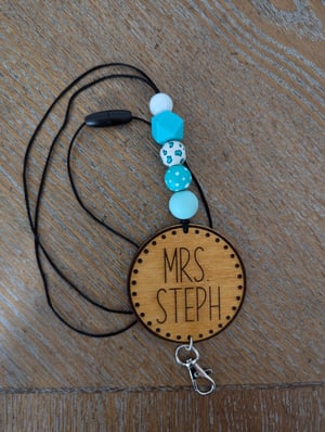 Image of Personalized Engraved Wooden Lanyard
