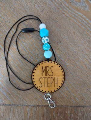 Image of Personalized Engraved Wooden Lanyard