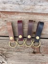 Leather Keychain - Horween Chromexcel - Raw Solid Brass Hardware