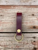 Leather Keychain - Horween Chromexcel - Raw Solid Brass Hardware