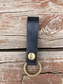 Leather Keychain - Horween Chromexcel - Raw Solid Brass Hardware