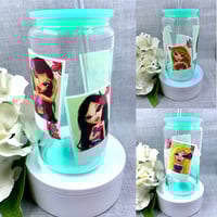 Photo Fashion girl 16oz glass can tumbler 