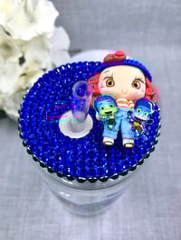 Image 2 of Luca 16oz glass can with bling lid and clay doll 
