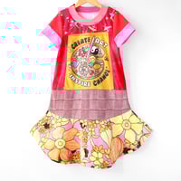 Image 1 of create art inspire change dancer 8/10 short sleeve courtneycourtney twirly dress vintage fabric 