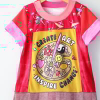 Image 5 of create art inspire change dancer 8/10 short sleeve courtneycourtney twirly dress vintage fabric 