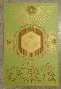 "A Gift Carried by the Left Hand" - 11x17 Riso print, Jellybean Green