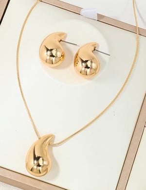 Image of Water Drop Pendant Necklace/Earring Set