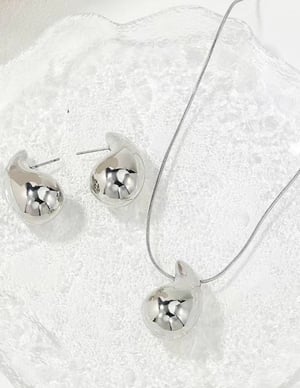 Image of Water Drop Pendant Necklace/Earring Set