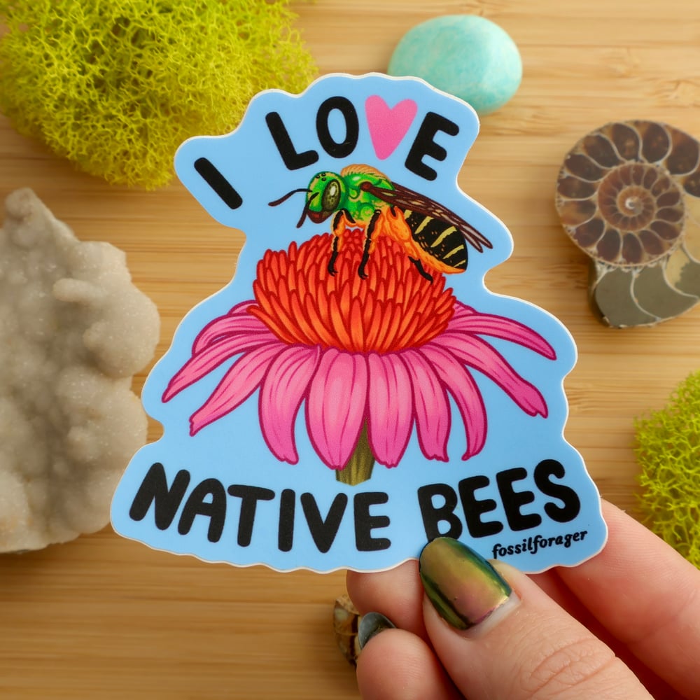 I Love Native Bees Sticker