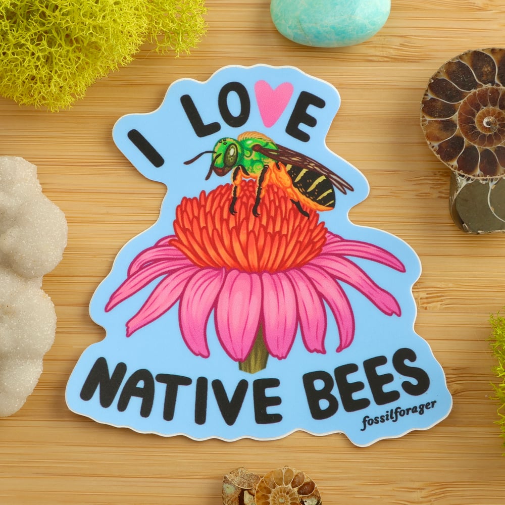 I Love Native Bees Sticker