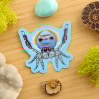 Image 1 of Peacock Jumping Spider Sticker *Sparkly!*