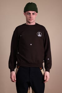 Image 1 of Stars and Rabbit Sweatshirt - Chocolate