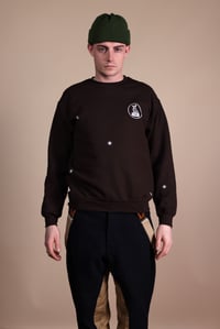 Image 4 of Stars and Rabbit Sweatshirt - Chocolate