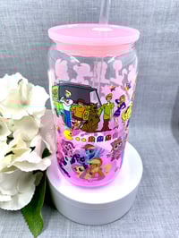 Image 2 of 80’s ombre 16oz glass can tumbler 