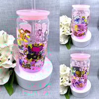 Image 1 of 80’s ombre 16oz glass can tumbler 