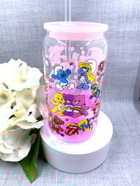 Image 3 of 80’s ombre 16oz glass can tumbler 