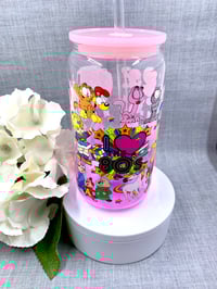 Image 4 of 80’s ombre 16oz glass can tumbler 