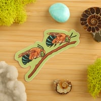 Image 1 of Blue-banded Bees on Branch Sticker