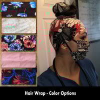 Image 1 of Hair Wrap with Buttons and Scrunchie - Set 4 Options