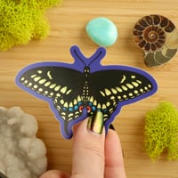 Image 2 of Vaporwave Black Swallowtail Sticker