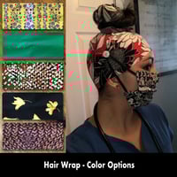 Image 1 of Hair Wrap with Buttons and Scrunchie - Set 5 Options