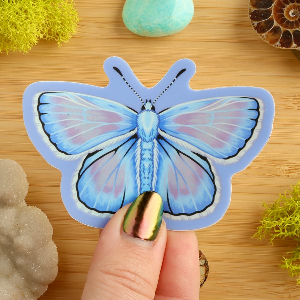 Vaporwave Common Blue Butterfly Male Sticker